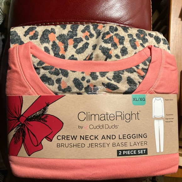 ClimateRight by Cuddl Duds Coral Crew Neck and Legging Set XL - Picture 1 of 9